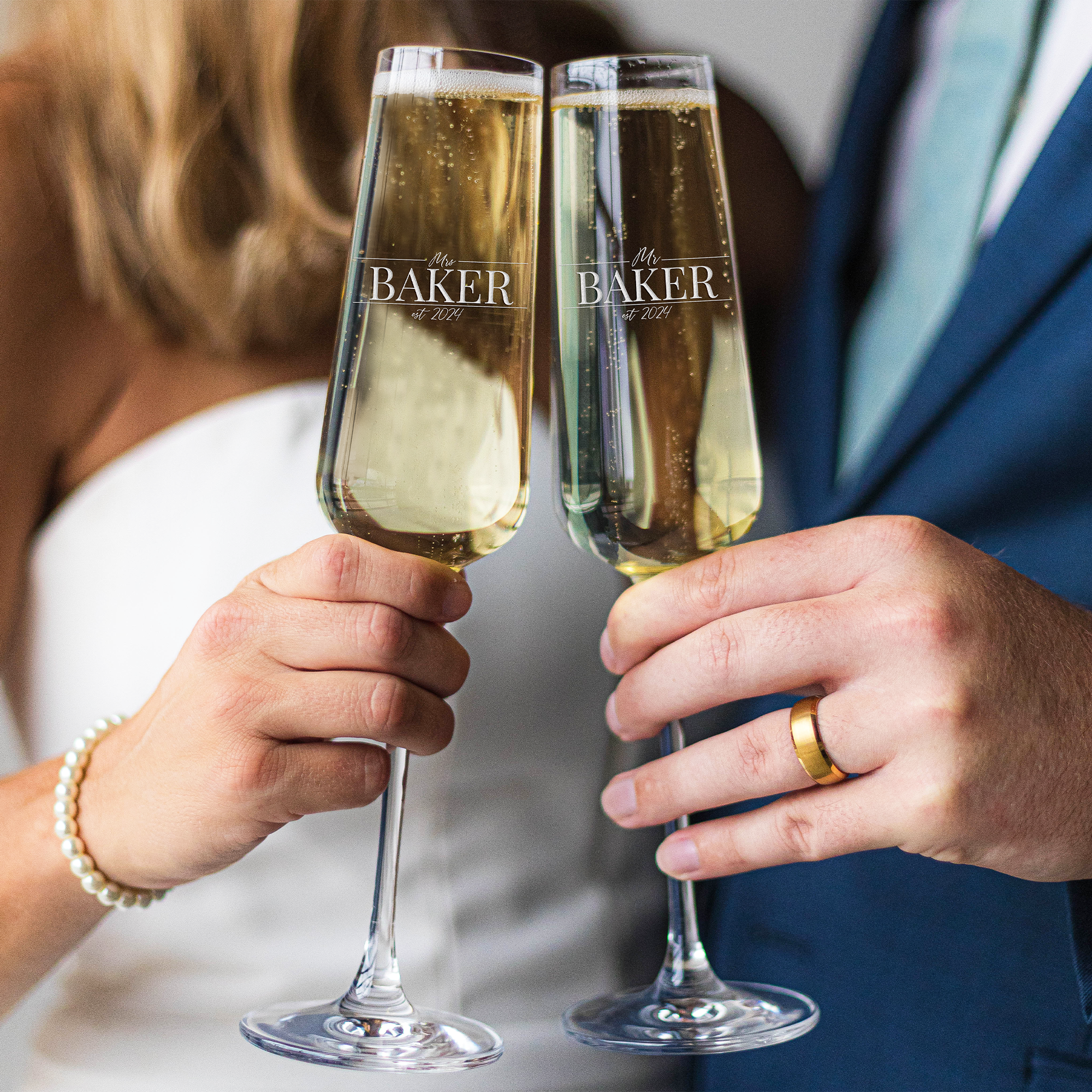 Personalized Wedding Champagne Flutes