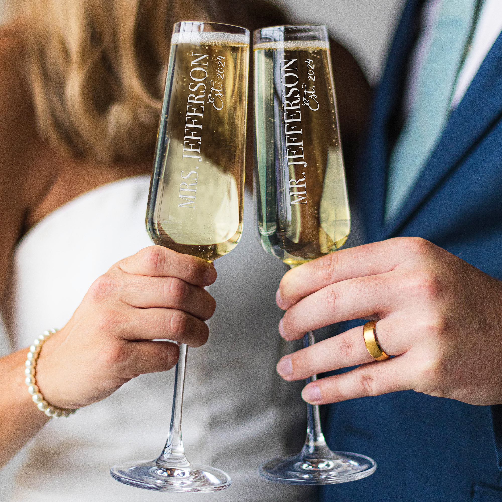 Personalized Wedding Champagne Flutes