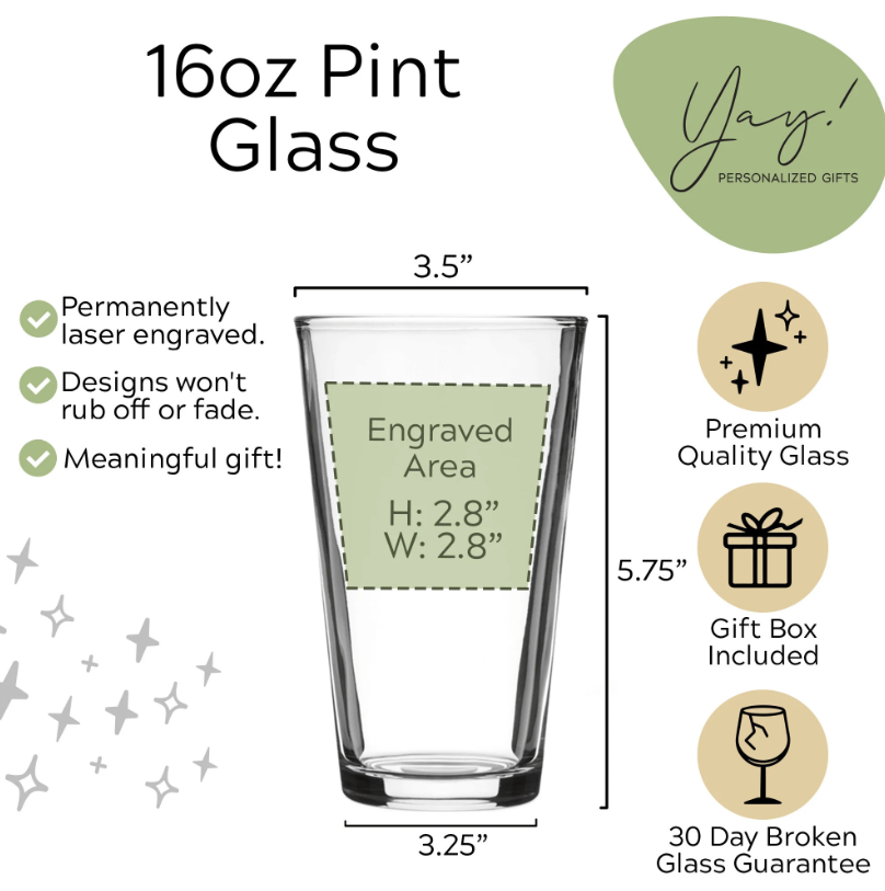 Personalized Pint Glass with Monogram