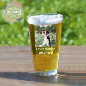 Personalized Beer Glass Pint Glass with Custom Photo