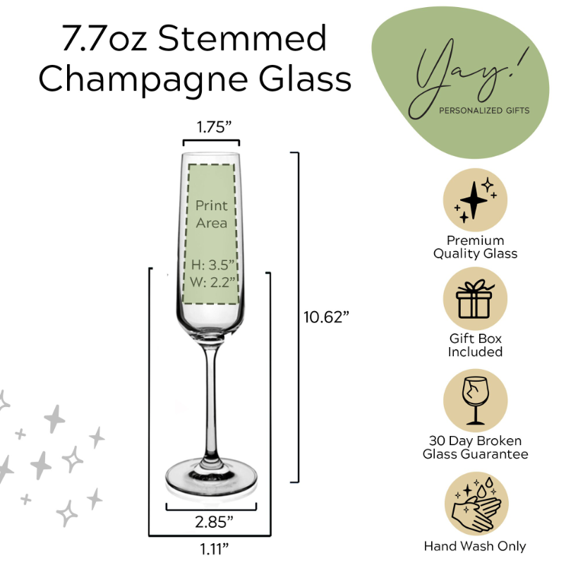 Personalized Champagne Flutes Custom Champagne Glass with Photo