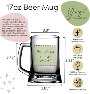 Personalized Beer Mug Glass with Photo