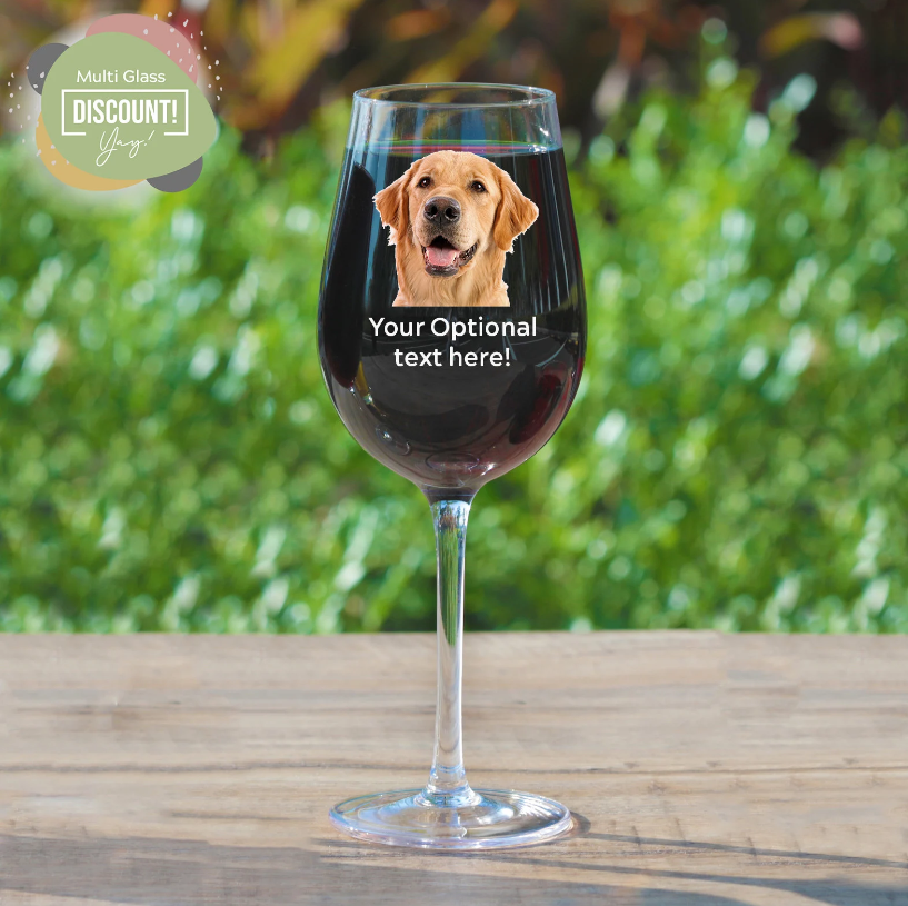 Personalized Wine Glass Stemmed with Photo