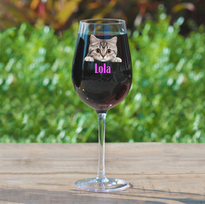 Personalized Wine Glass Stemmed with Photo