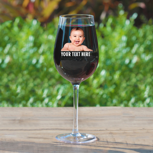 Personalized Wine Glass Stemmed with Photo