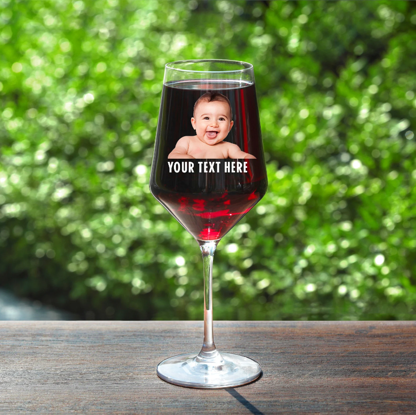 Personalized Wine Glass Crystal with Photo