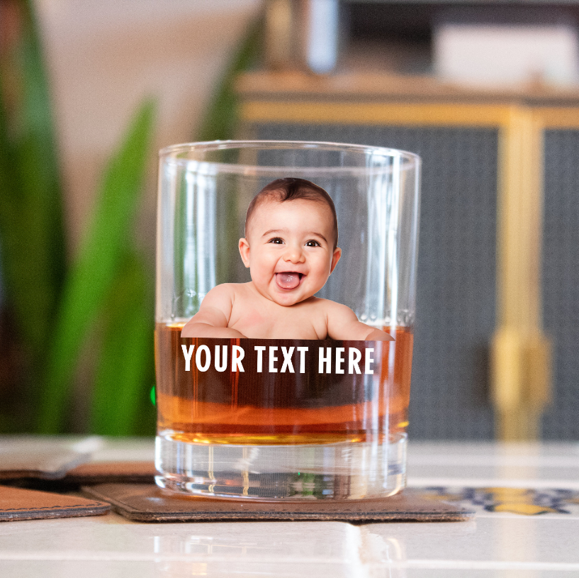 Personalized Whiskey Glass with Photo