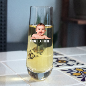 Personalized Stemless Champagne Flutes Custom Champagne Glass with Photo