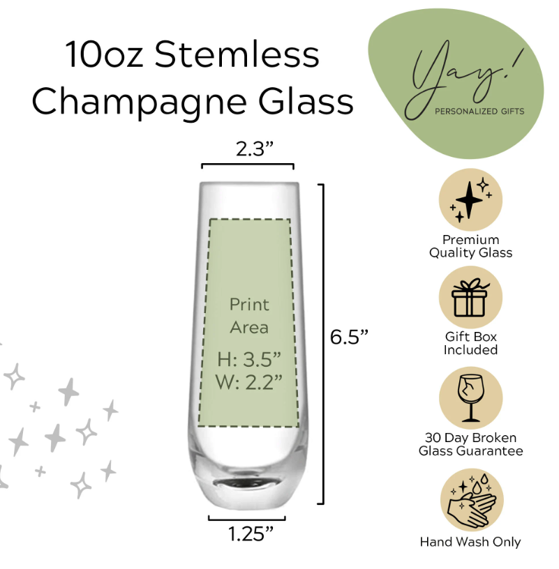 Personalized Stemless Champagne Flutes Custom Champagne Glass with Photo