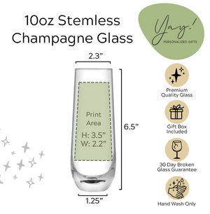 Personalized Stemless Champagne Flutes Custom Champagne Glass with Photo