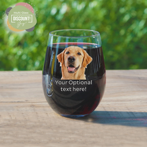 Personalized Wine Glass Stemless with Photo