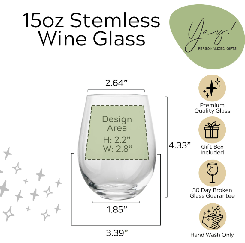 Personalized Wine Glass Stemless with Photo