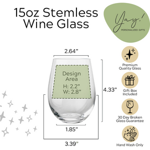 Personalized Wine Glass Stemless with Photo