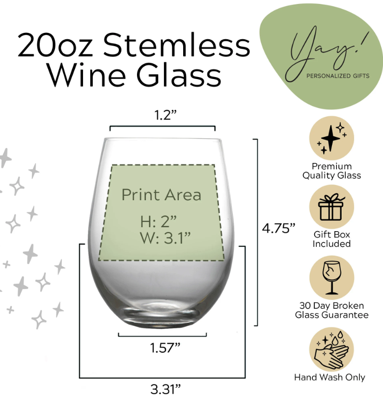 Personalized Wine Glass Stemless with Photo