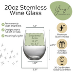 Double Sided Never Too Far To Drink Together Stemless Wine Glass