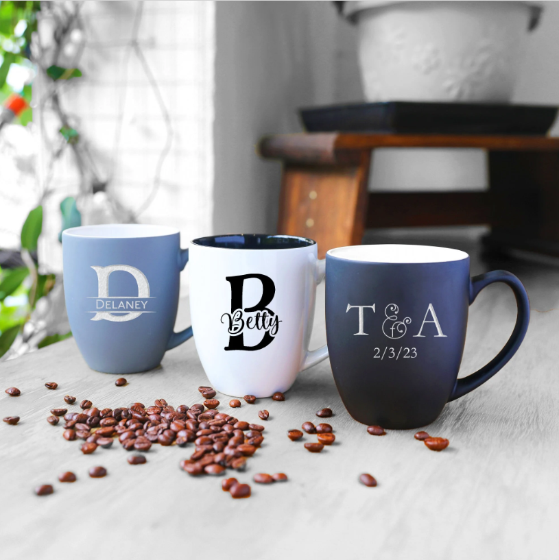 Personalized Engraved Monogram Coffee Mug