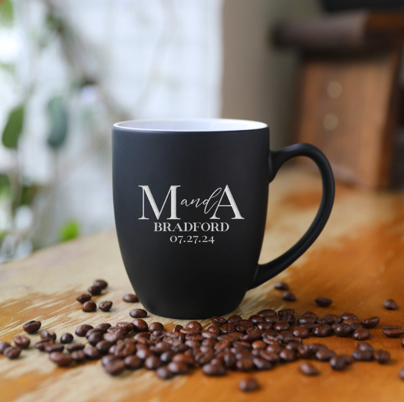 Personalized Engraved Monogram Coffee Mug