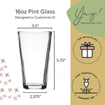 Pint and Wine Glass Bride and Groom Glasses Set of 2