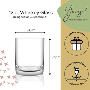 Whiskey and Wine Glass Bride and Groom Glasses Set of 2