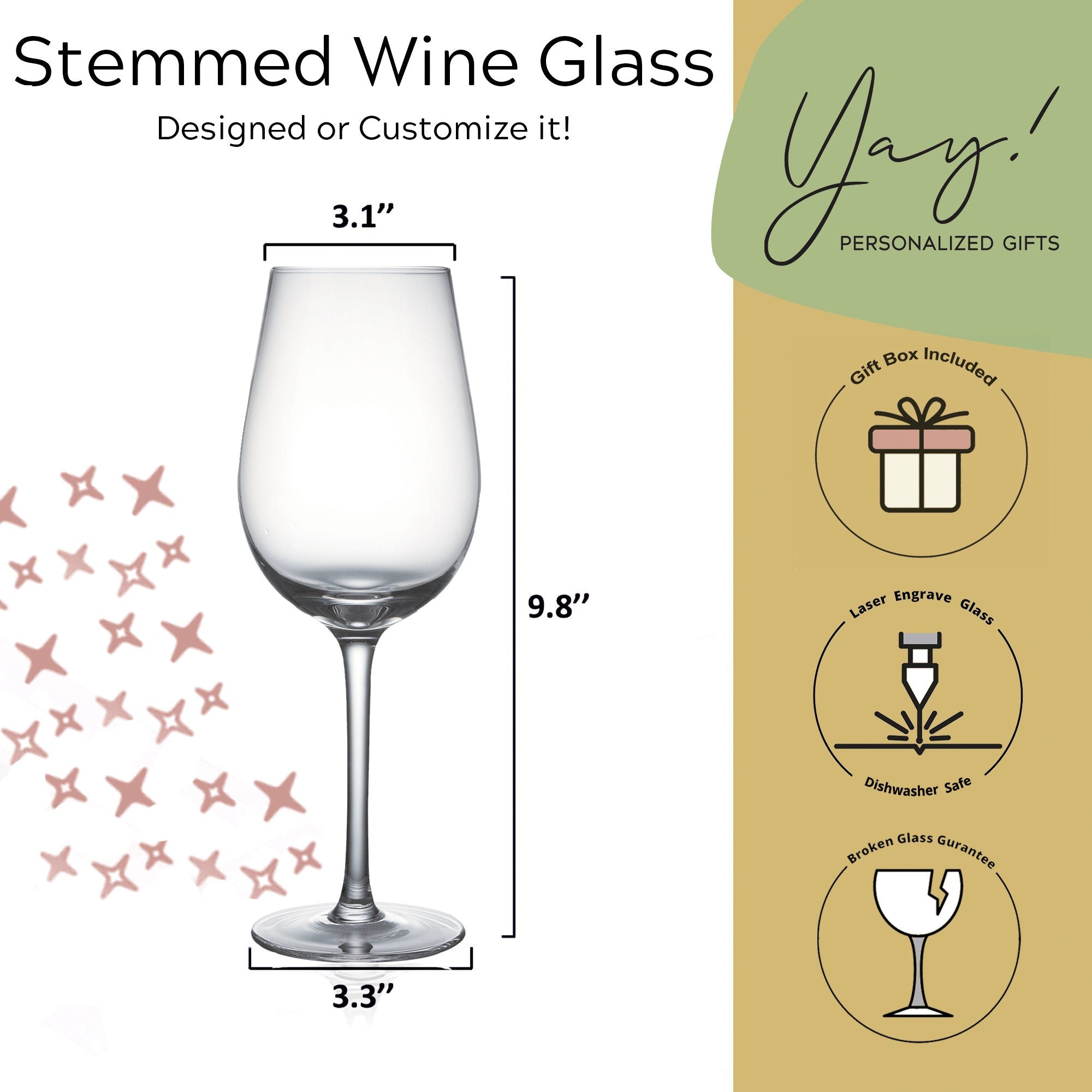 Personalized Wine Glass (One Glass with Gift Box)