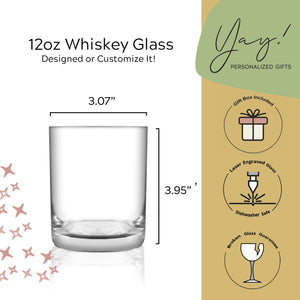 Personalized Whiskey Glass 12oz (One Glass)