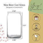 Personalized Beer Can Glass or Iced Coffee (One Glass)