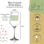 Custom Design Wine Glass Crystal 18oz with Bulk Pricing