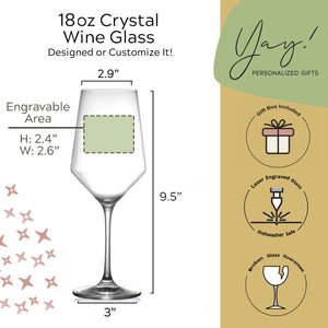 Custom Design Wine Glass Crystal 18oz with Bulk Pricing