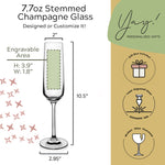 Custom Design Champagne Flutes 7.7 oz Custom Champagne Glass with Bulk Pricing