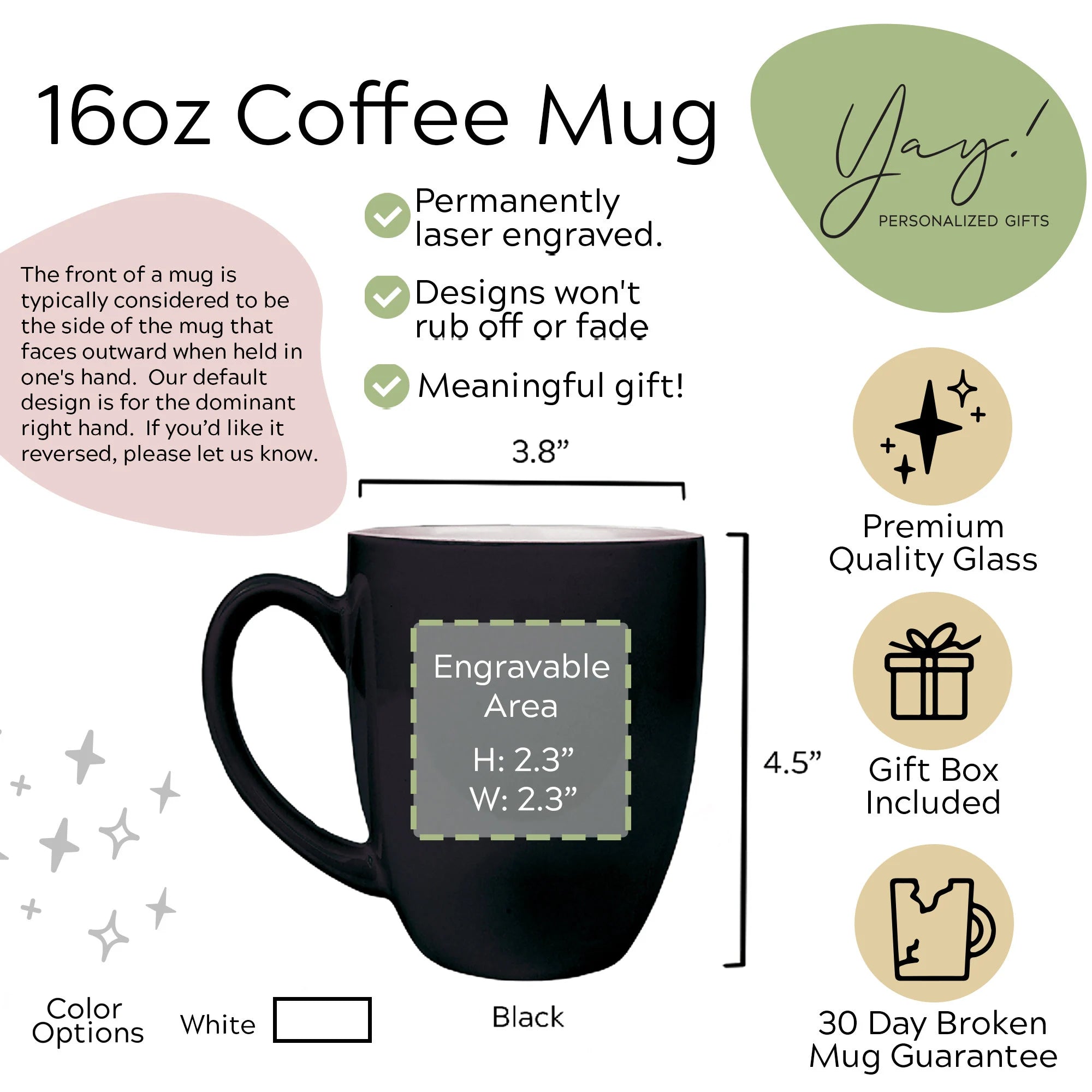 Personalized Coffee Mug 16oz (One Mug)