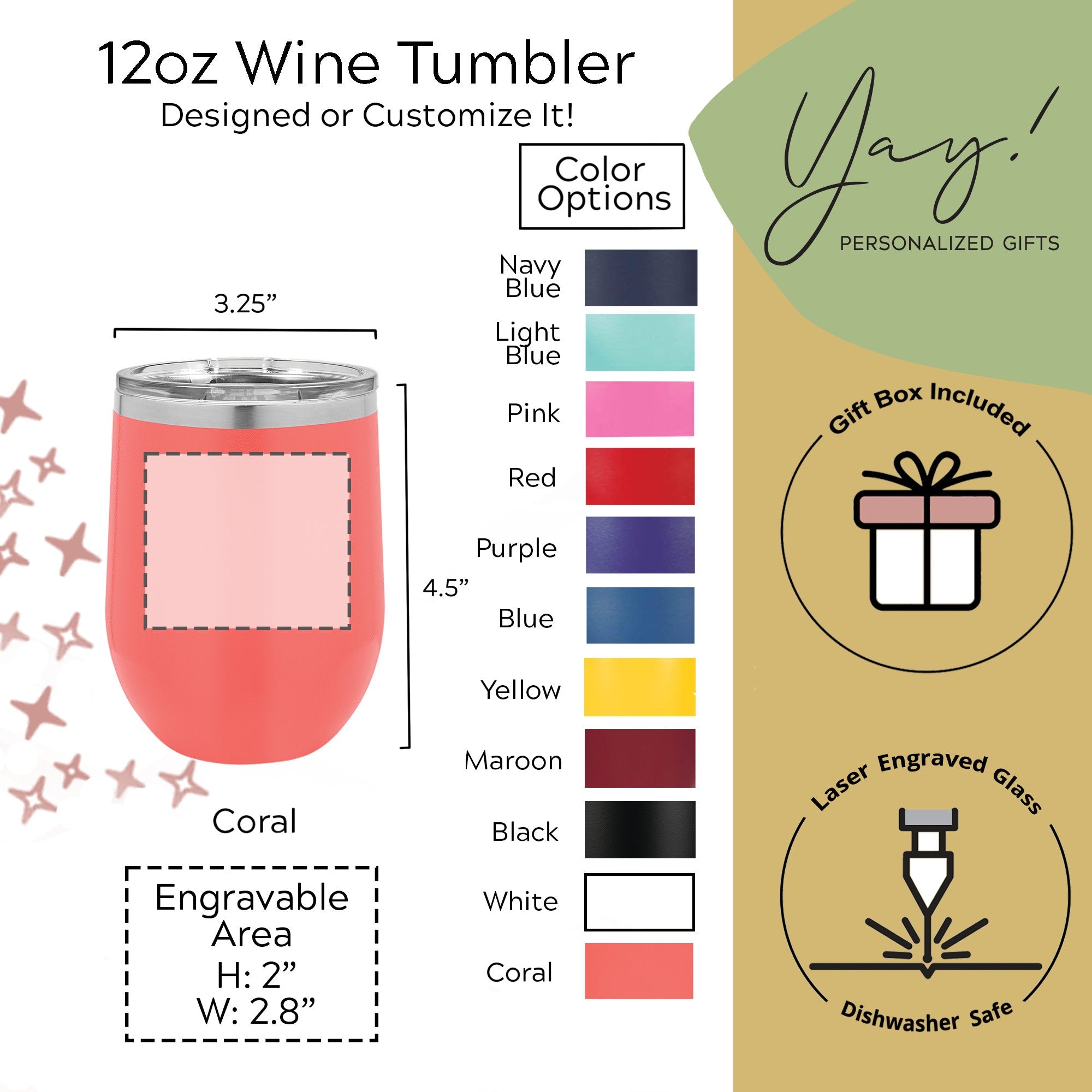 Custom Design Wine Tumbler 12oz with Bulk Pricing