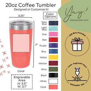 Custom Design Travel Coffee Tumbler 20oz with Bulk Pricing