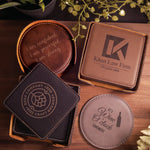 Custom Leather Coaster Set