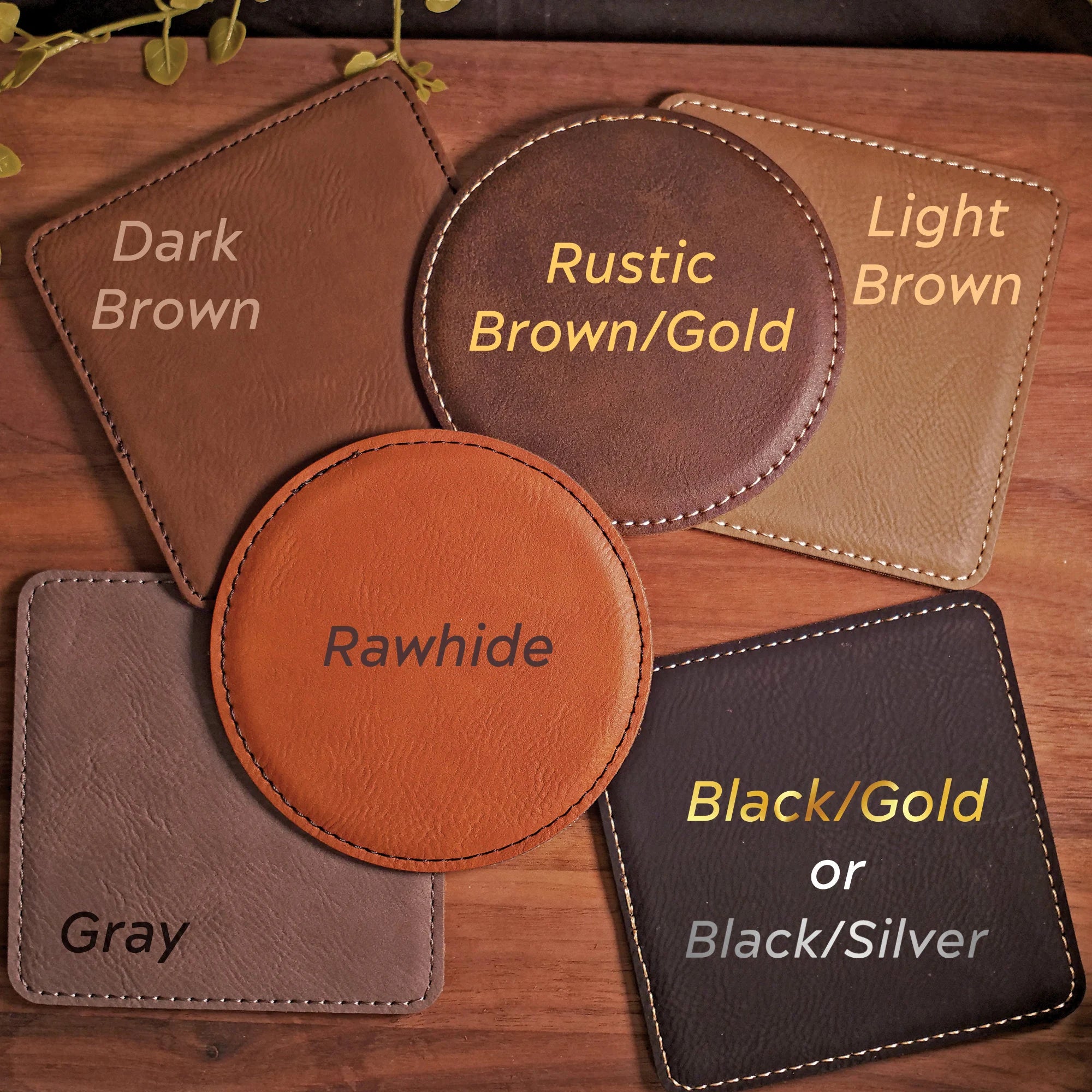 Custom Leather Coaster Set