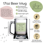 Custom Design Beer Mug 17oz Glass with Bulk Pricing