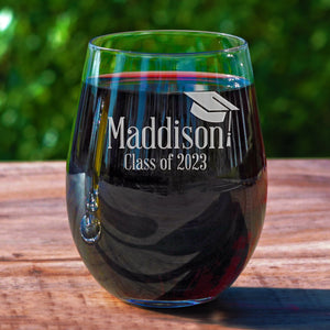 Personalized Graduation Wine Glass