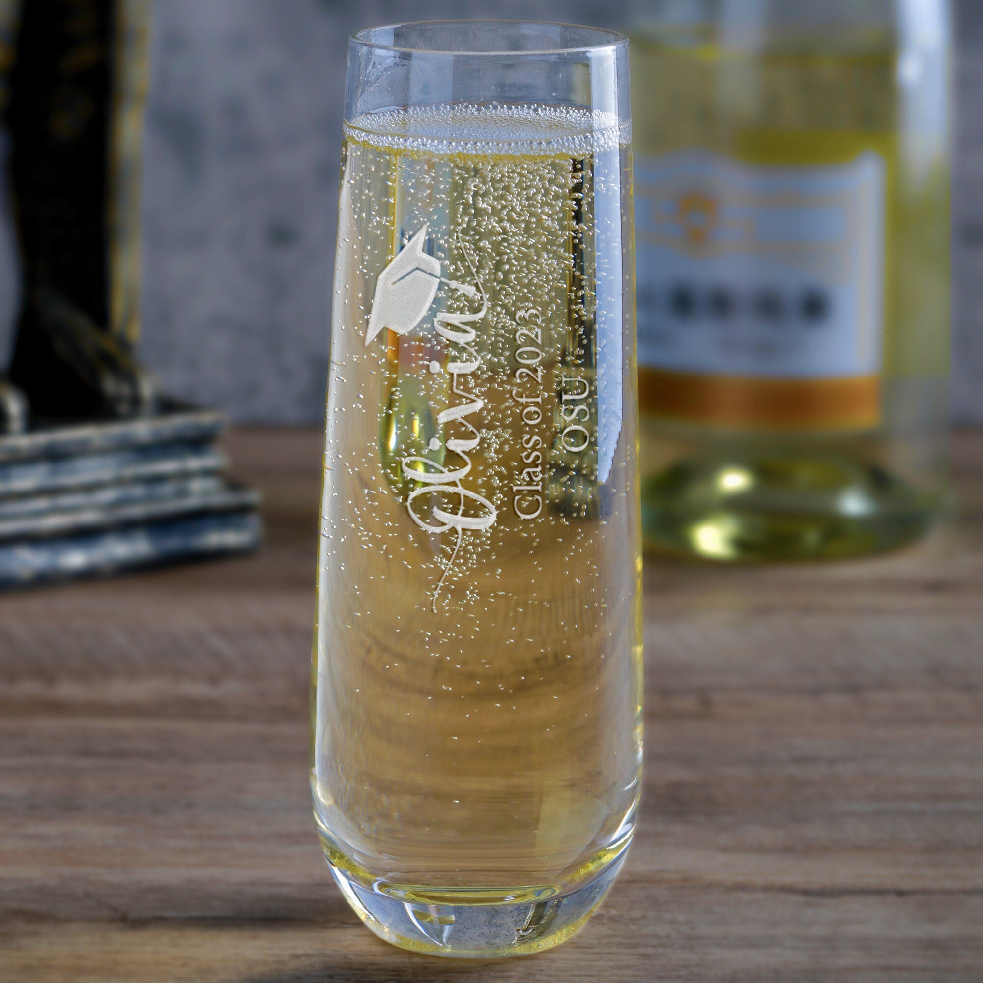 Personalized Graduation Senior Grad Champagne Glass