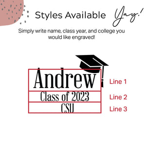 Personalized Graduation Wine Glass