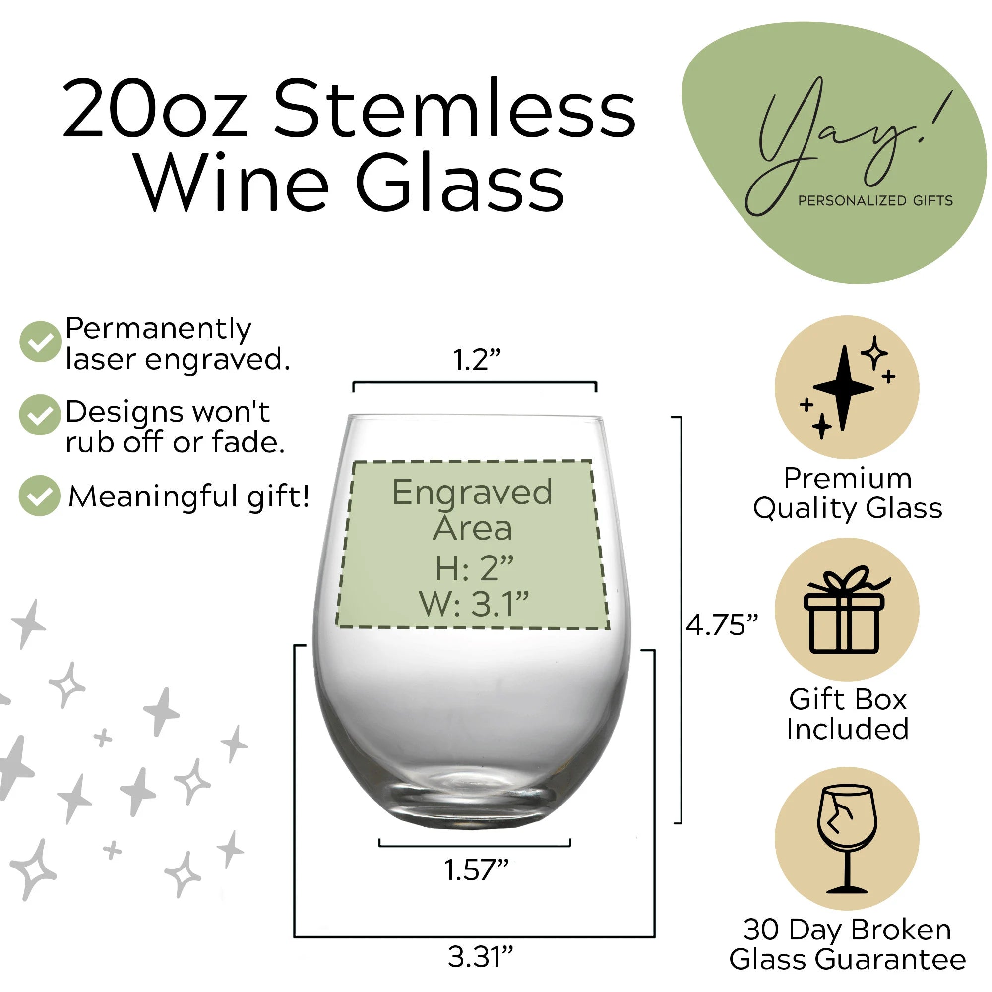 Personalized Graduation Wine Glass