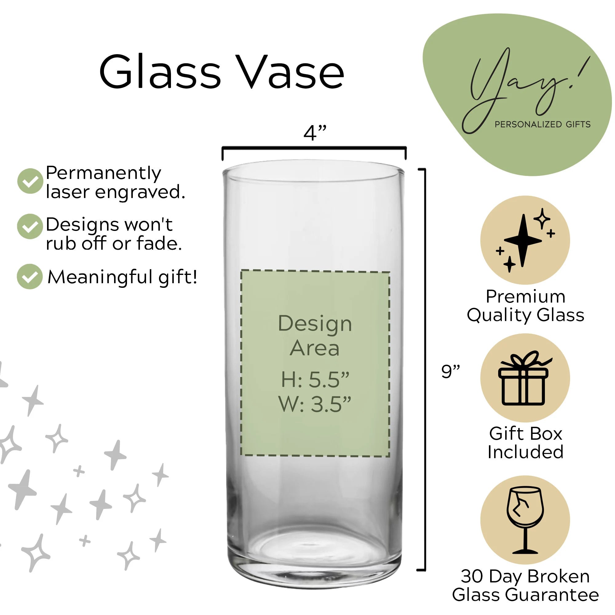 Custom Glass Vase with Your Design