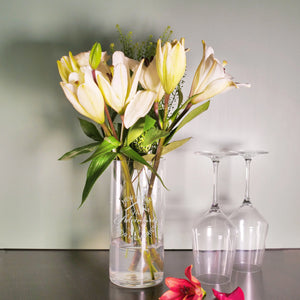 Custom Glass Vase with Engraved Text