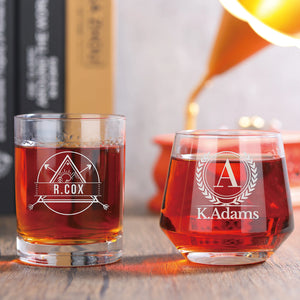 Monogramed Named Whiskey Glass