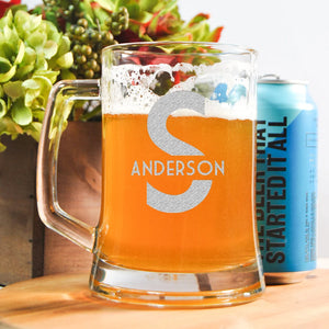 Personalized Beer Mug with Monogram