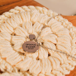 Custom Text Engraved Circle Necklace