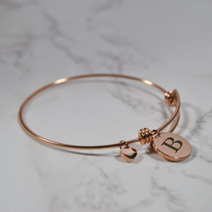 Engraved Custom Initial Bangle Bracelet