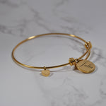 Engraved Custom Initial Bangle Bracelet