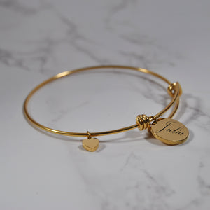 Engraved Custom Initial Bangle Bracelet