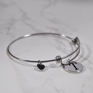 Engraved Custom Initial Bangle Bracelet