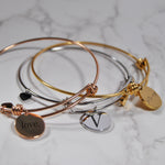 Engraved Custom Initial Bangle Bracelet