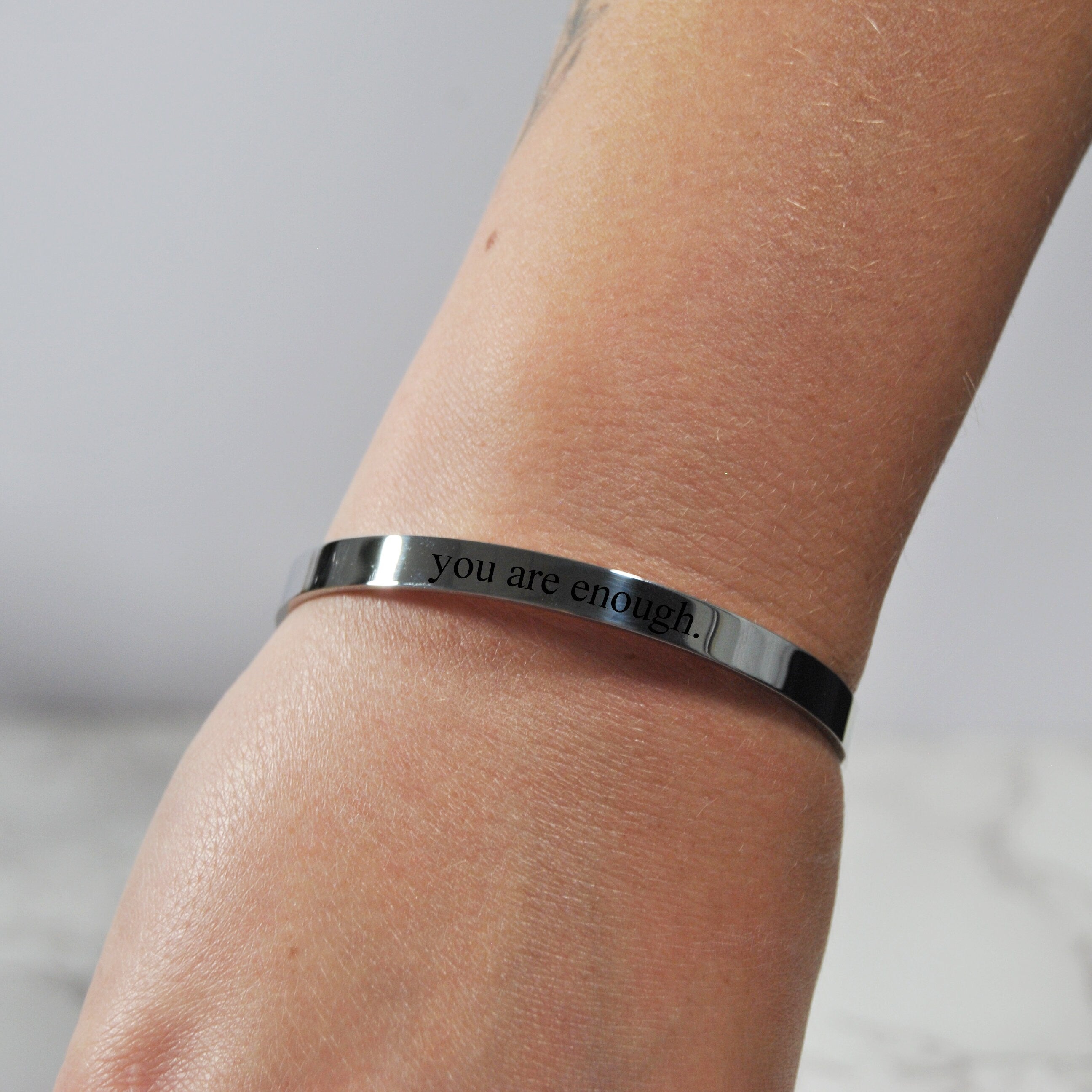 Custom Text Engraved Cuff Bracelet